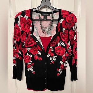 White House Black Market Rose Caridgan, Size: S